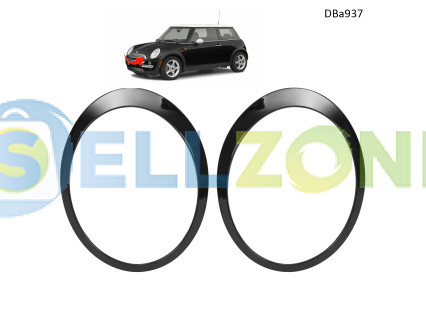 Μαύρα διακοσμητικά προβολέων για MINI F55 F56 F57 (2007–2015) – Σετ δακτυλίων αριστερού και δεξιού τύπου – DBa937